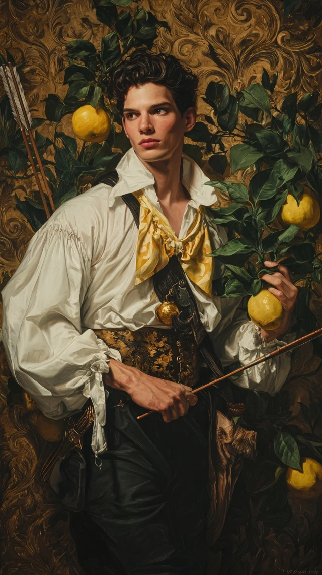 Handsome Greek Archer Baroque Oil Painting
