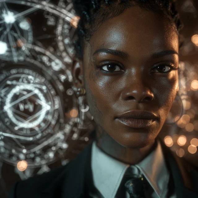 Black Woman in Business Magical Portrait 4K
