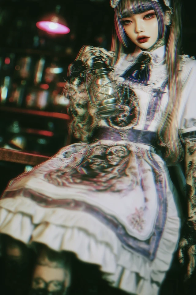 Otaku Girl Glamour Photography Vintage Dark Academia Style