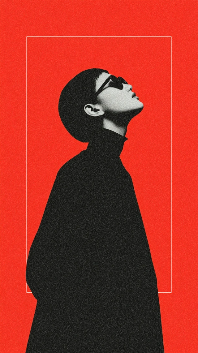 Minimalist Black and Red Portrait Fashion Photography