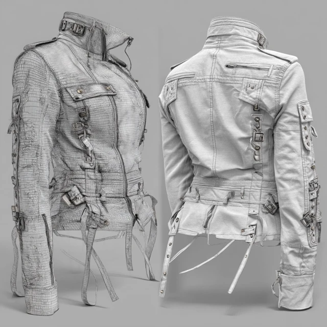 Modular Jacket Design Sketches Front Back Views