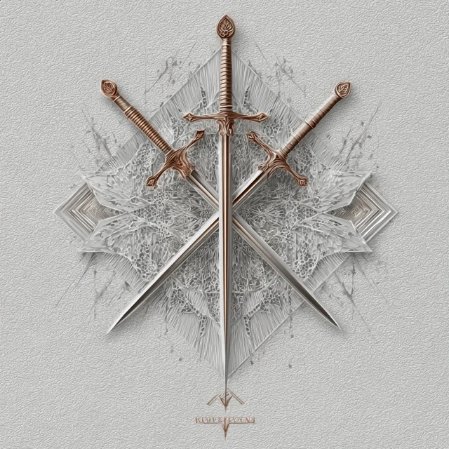 Crossed Swords Logo Heraldic Design
