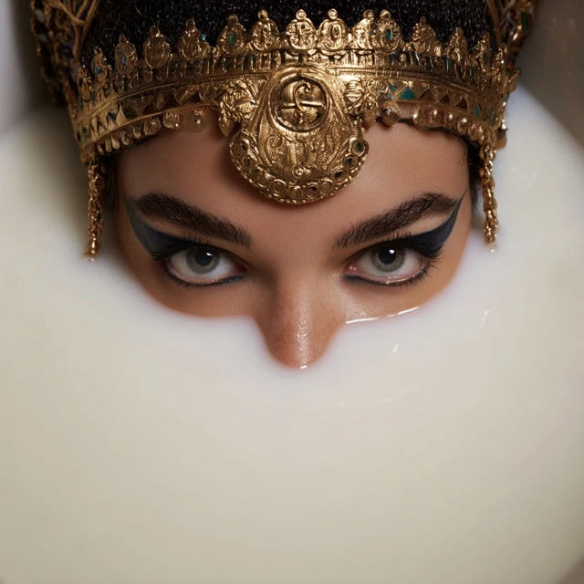 Queen Cleopatra in a Milk Bath Egyptian Glamour