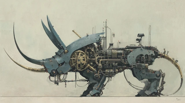 Mechanical Beast Steampunk Art