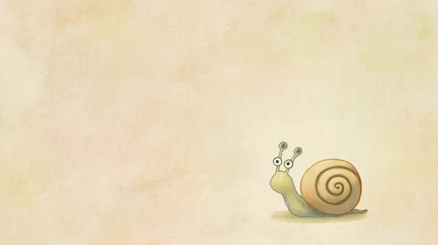 Cute Cartoon Snail Watercolor Illustration Ghibli Style