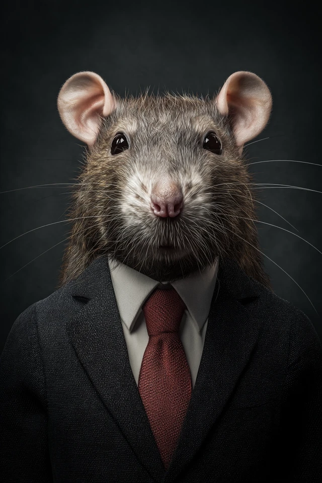 Business Rat Portrait in Suit