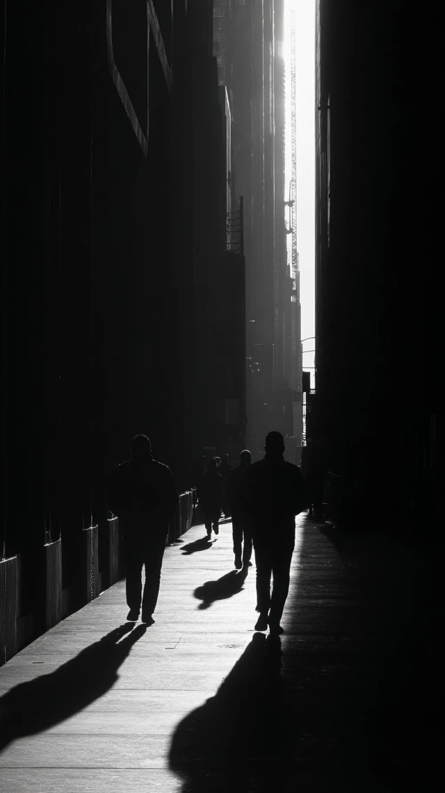 Urban Monochromatic Silhouettes High Contrast Photography