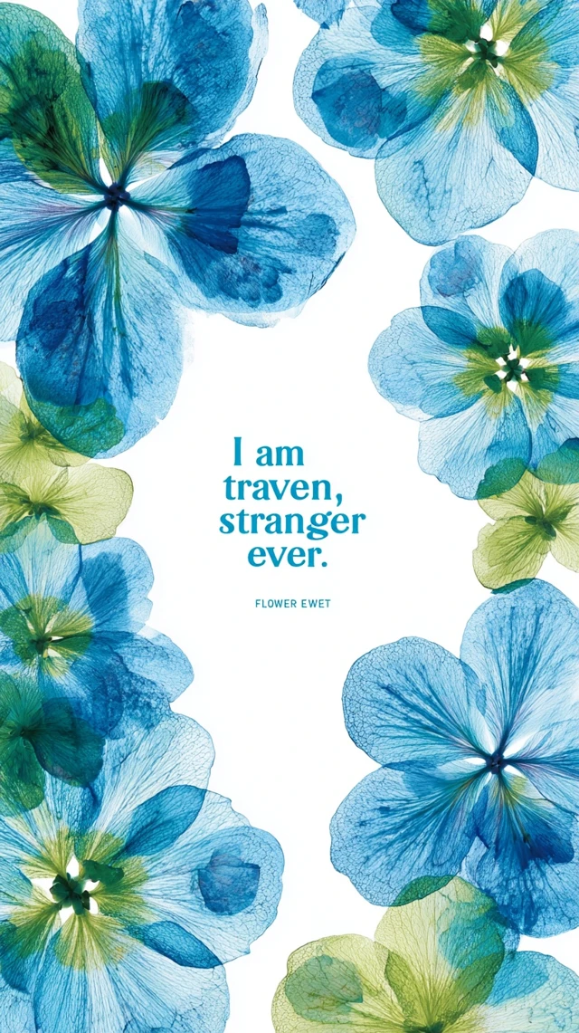 Blue Flower Poster I Am Stronger Than Ever