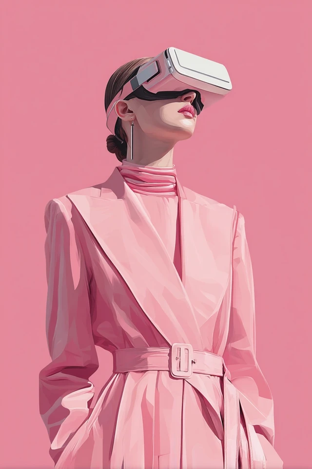 Fashion Illustration Woman VR Glasses
