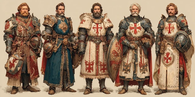 Medieval Knights in Detailed Armor Designs