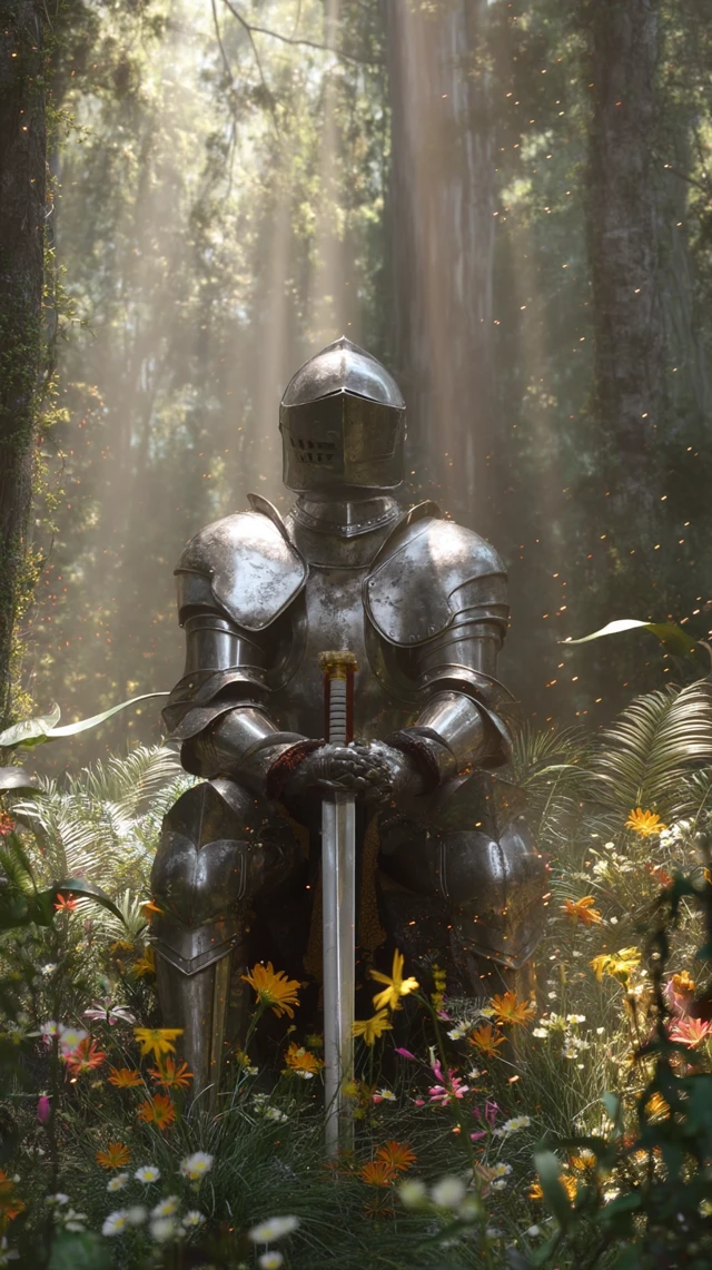 Knight in Enchanted Forest: Cinematic Portrait
