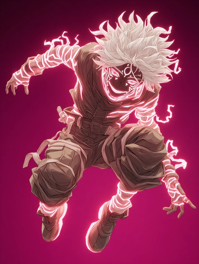 Sukuna Juijutsu Kaisen Anime Glow Neon Effect