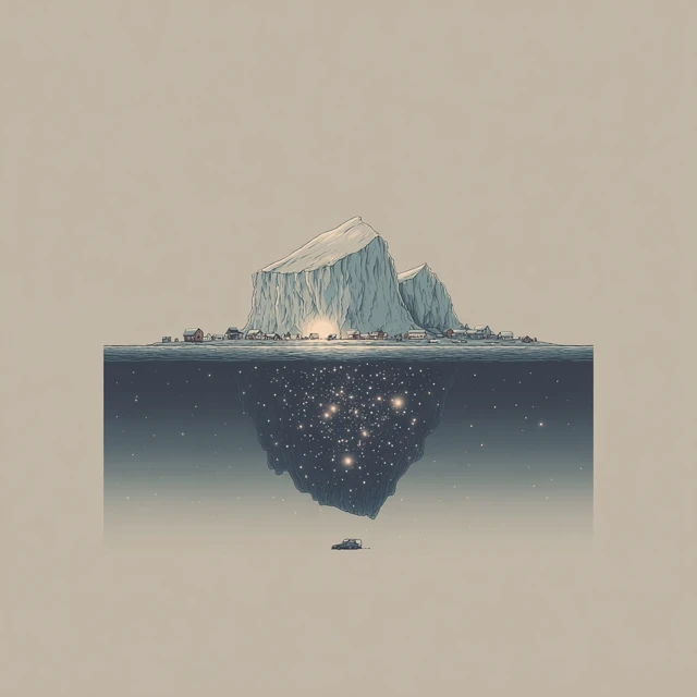 Iceberg Floating at Night Material Mental Spiritual