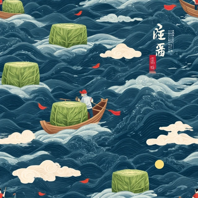 Chinese Dragon Boat Festival Illustration
