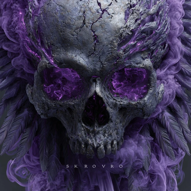 Dark Fantasy Raven Skull Artwork SKORVO Glowing Eyes