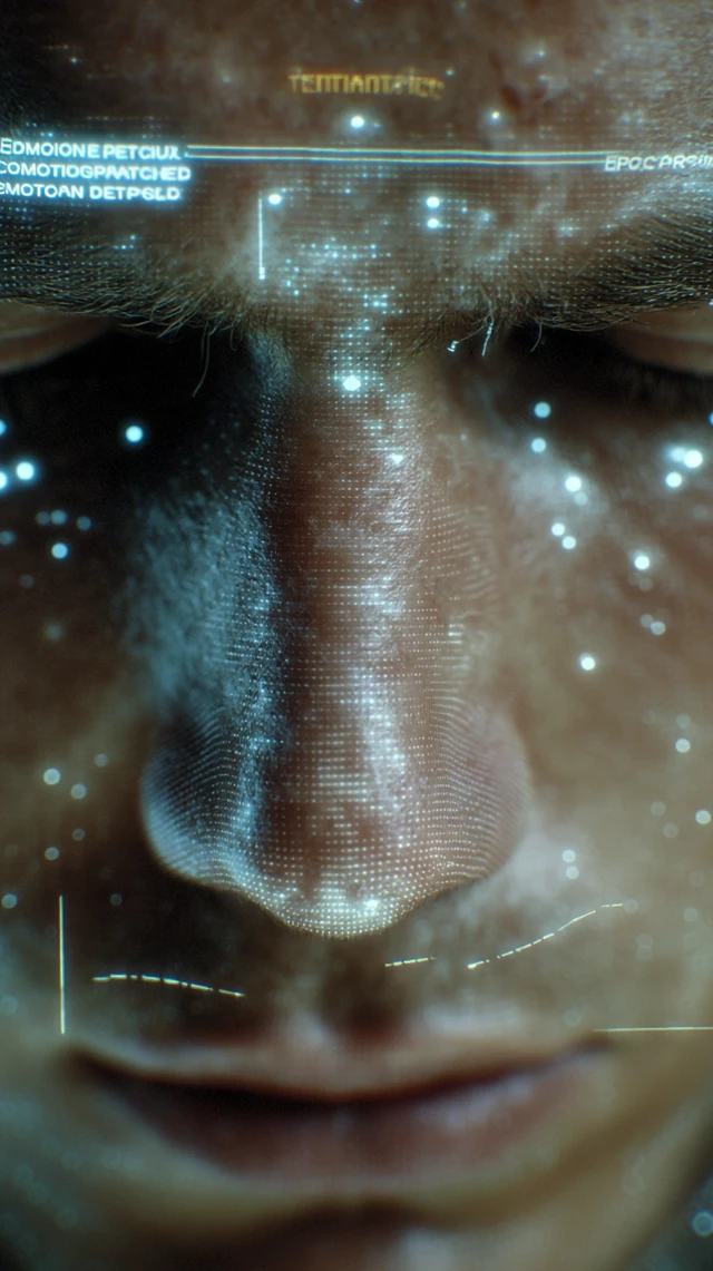 Emotion Analysis Futuristic Tech Face
