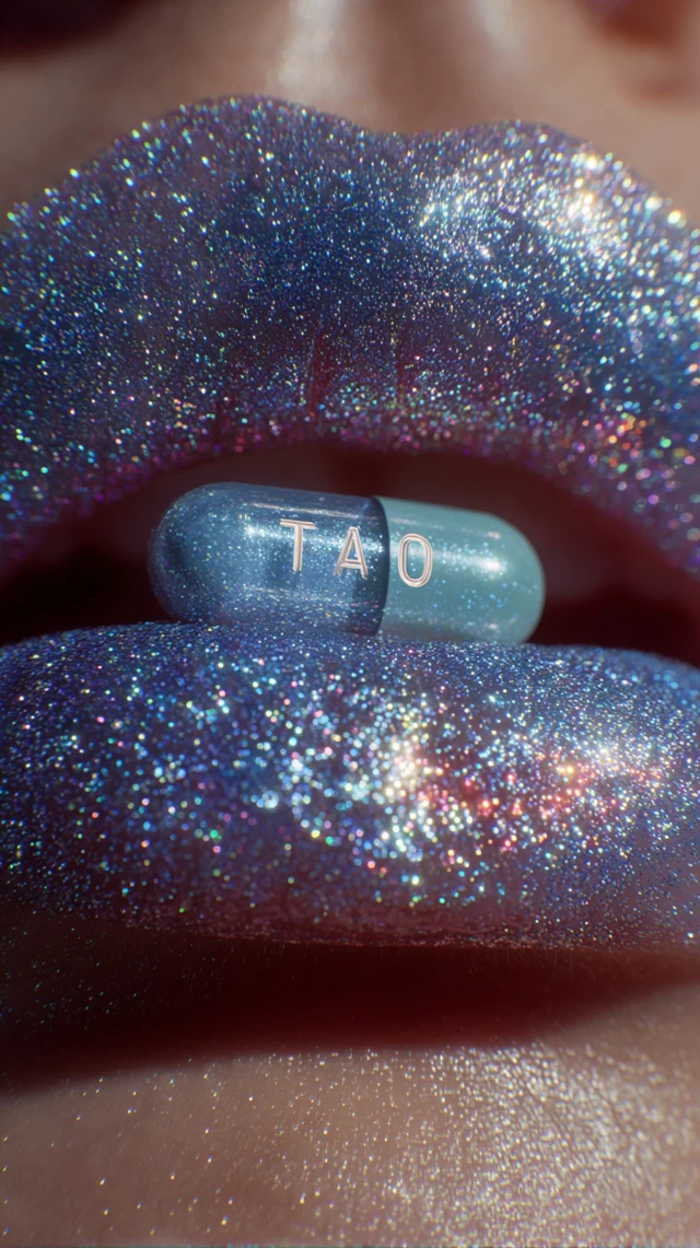 Glitter Lips Pill Editorial Macro Shot