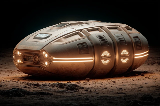 Martian Sensor Pod Futuristic Space Exploration