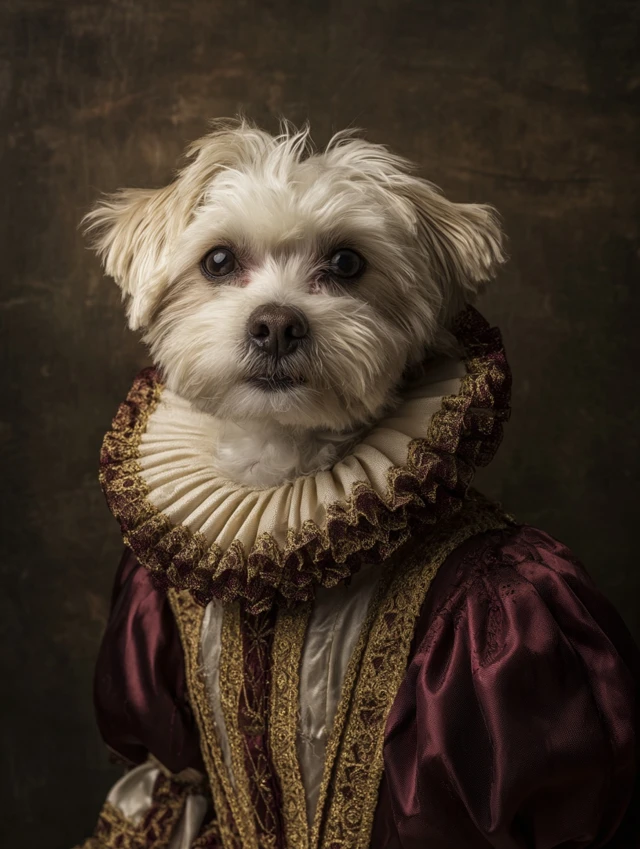 Regal Pet Portrait Vintage Court Costume