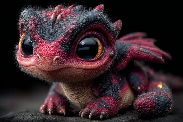 Cute Baby Dragon Cartoon Portrait