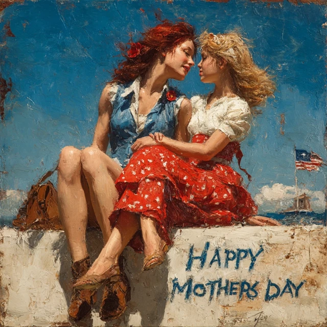 Happy Mothers Day Patriotic Painting