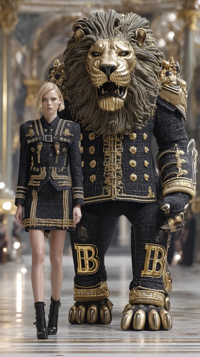 Balmain Couture Lion Fashion Fantasy Editorial