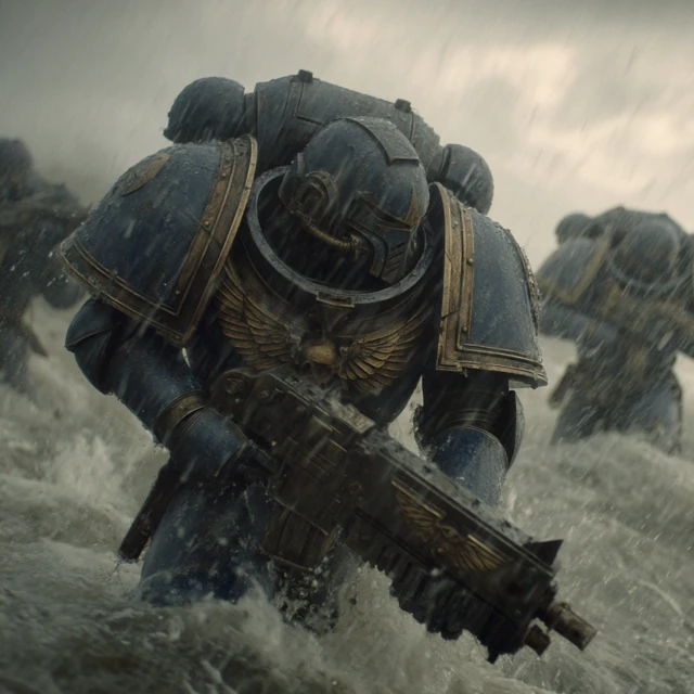 Ultramarines in Battle: Ornate Armor and Bolter