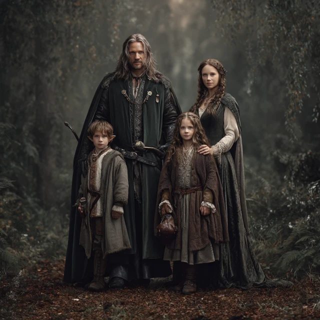 Lord of the Rings Aragorn Arwen Family Portrait