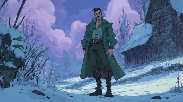 Arcane Style Hunter in Snowy Landscape