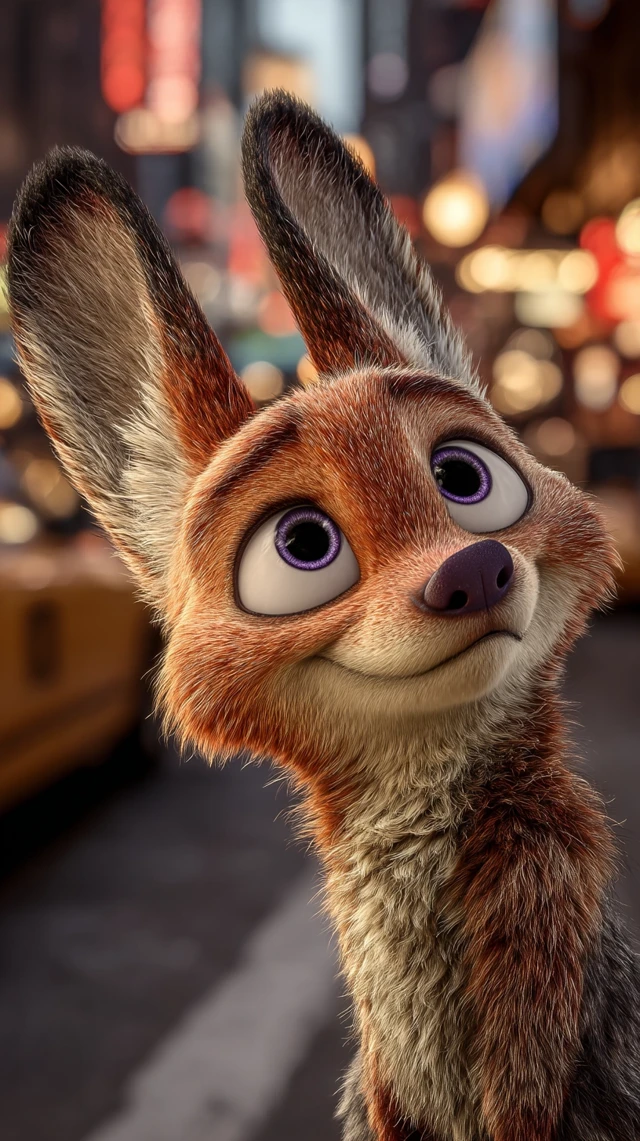 Zootopia Rabbit Fox Hybrid 3D Pixar Style