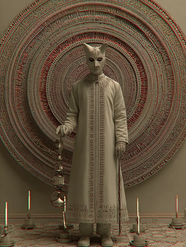The Operator Pig Mask Ritual Surrealist Art
