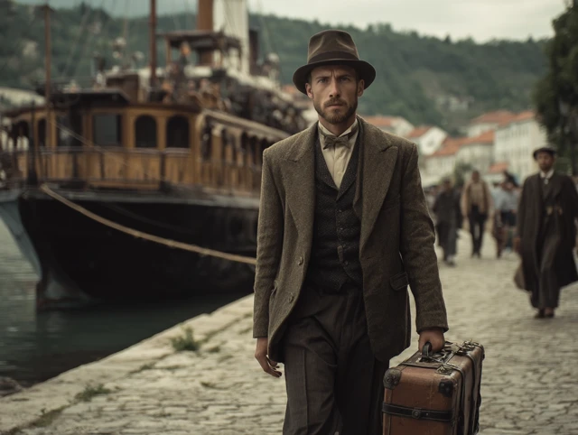 Austrian Scholar in Sarajevo 1900 Cinematic Portrait