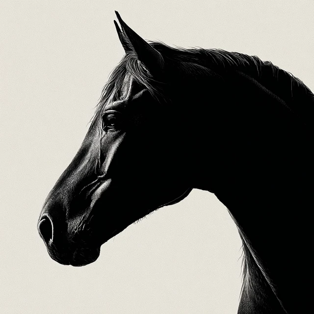 Minimalist Horse Silhouette Art