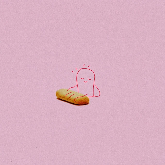 Dinosaur with bread Illustration