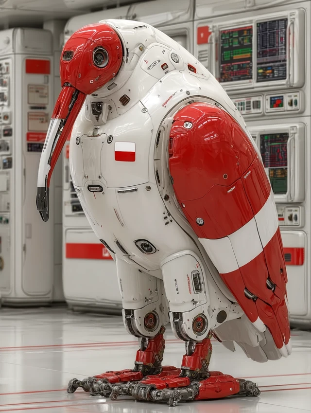 Robotic Stork in Polish Colors: Art and Technology