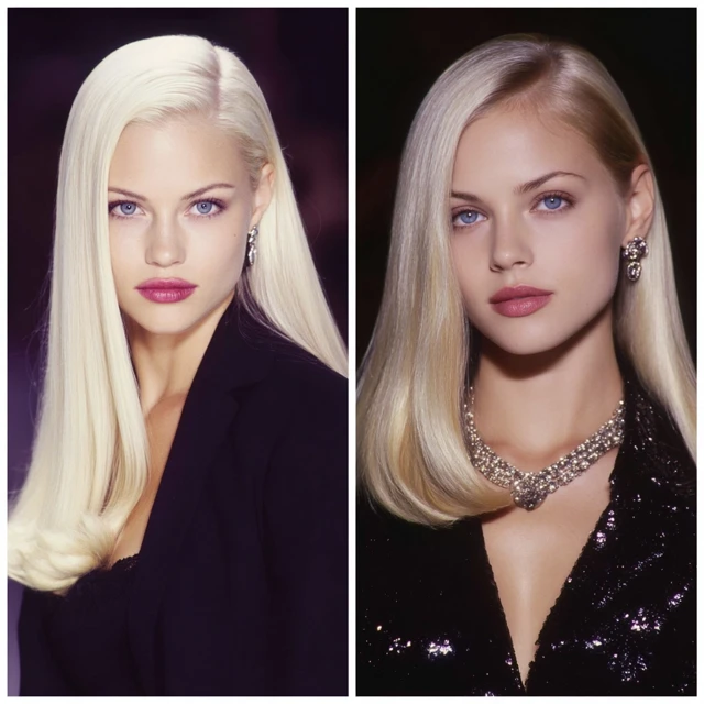 90s Supermodel Platinum Blonde Beauty Runway Ready