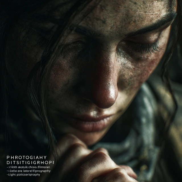 Photorealistic Portrait of Meditating Woman