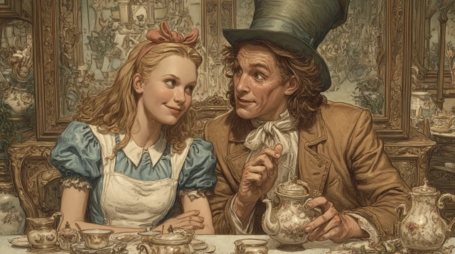 Alice in Wonderland Tea Party Geoff Darrow Style