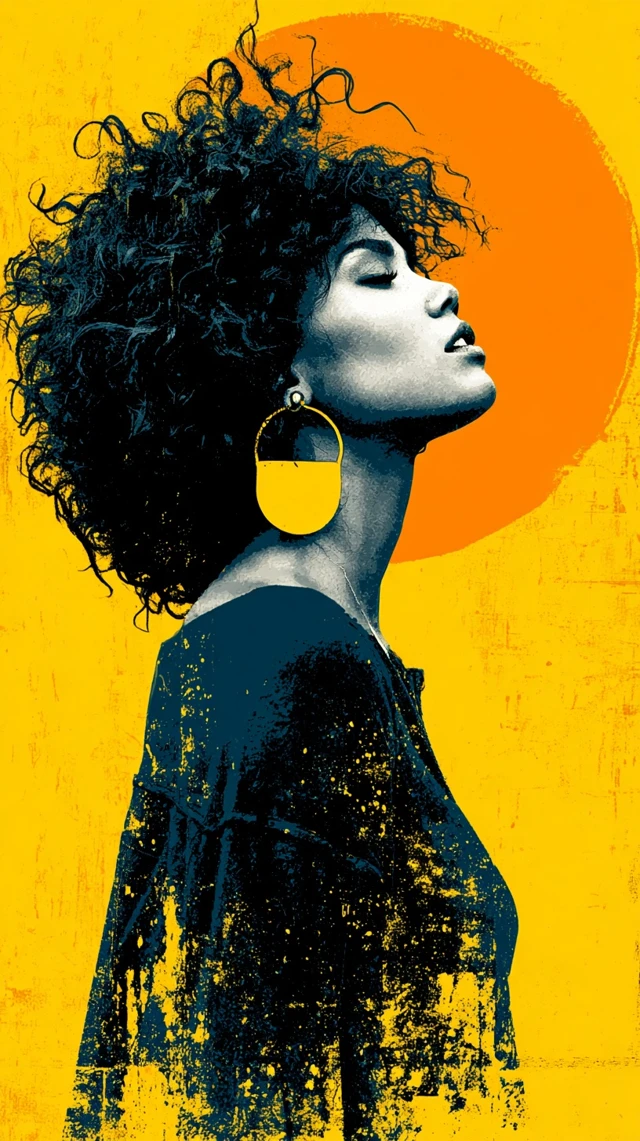 Pop Art Illustration of African American Woman