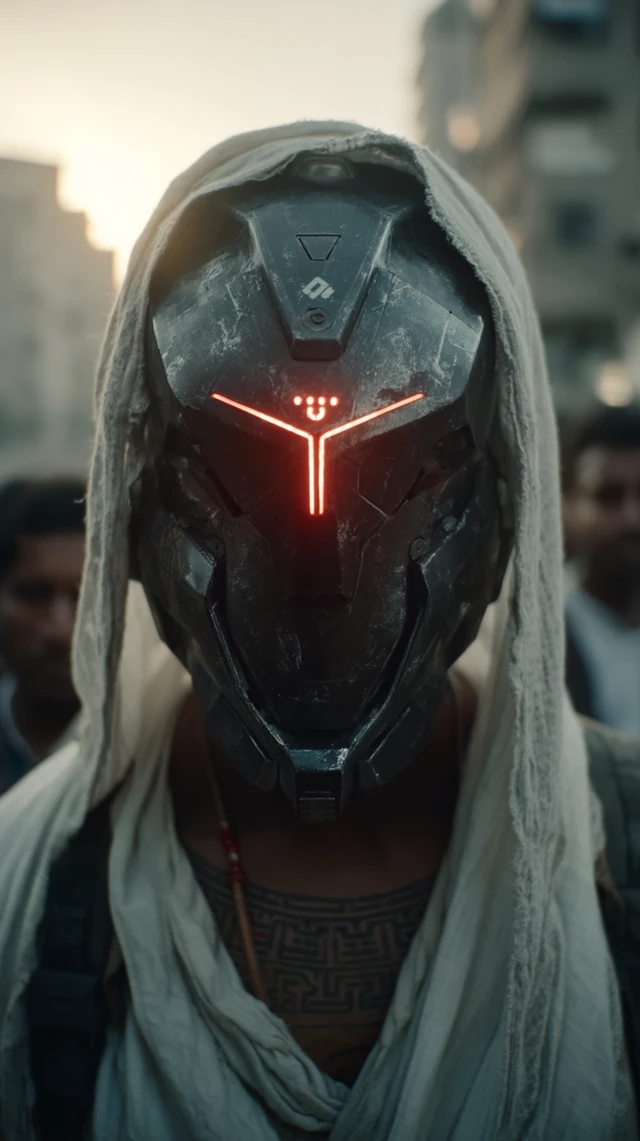 Cybernetic Egyptian Portrait in Dystopian Cairo