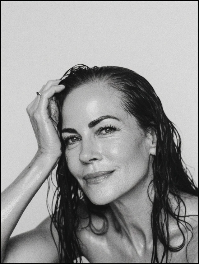 Beautiful Woman with Wet Hair Skincare Portrait