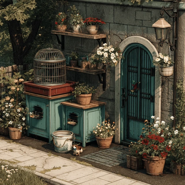 Dog Grooming Garden Setting