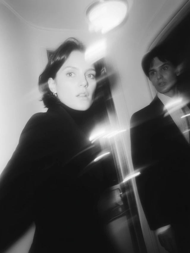 Movie Still Black and White Photo - Film Noir Style