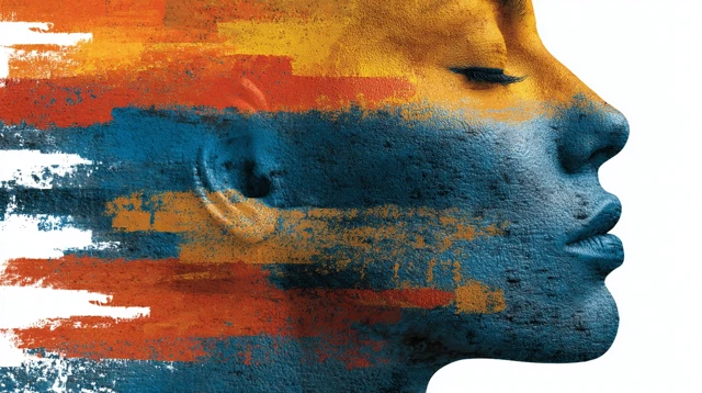 Abstract Emotions Art Colorful Face Silhouette