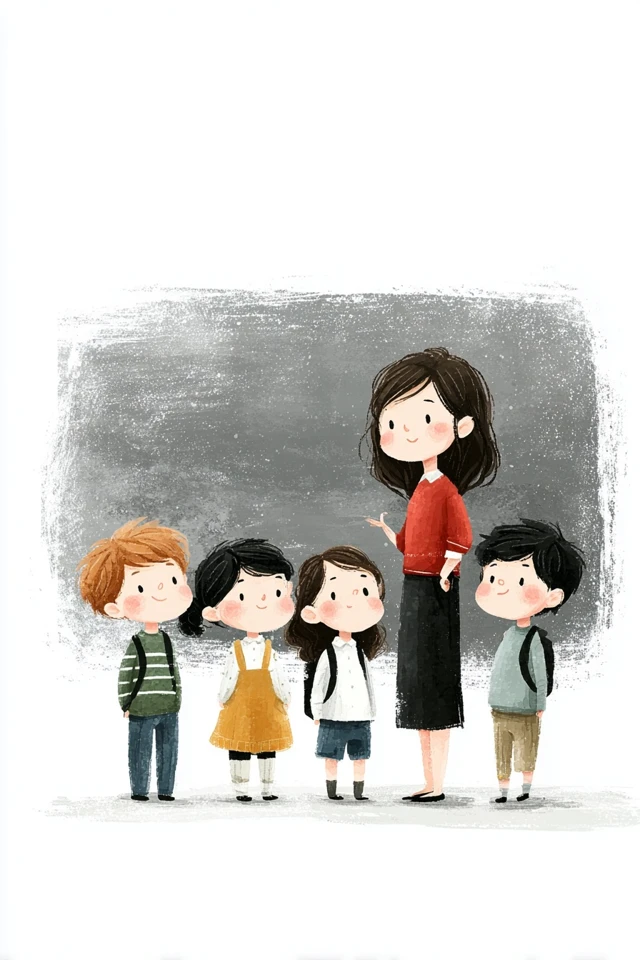Teacher Illustration for Kids Language Learning