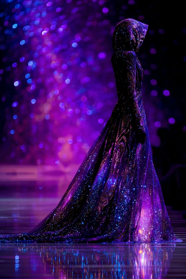 Galaxy Dress on Runway Fashion Photography