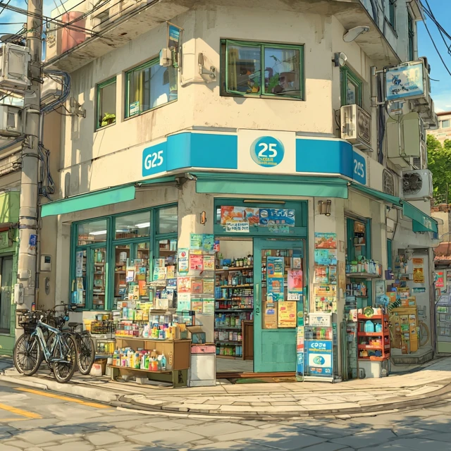 Korean Convenience Store GS25 Urban Scene