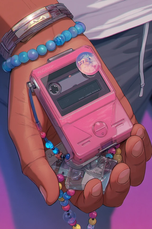 Pink Walkman Illustration