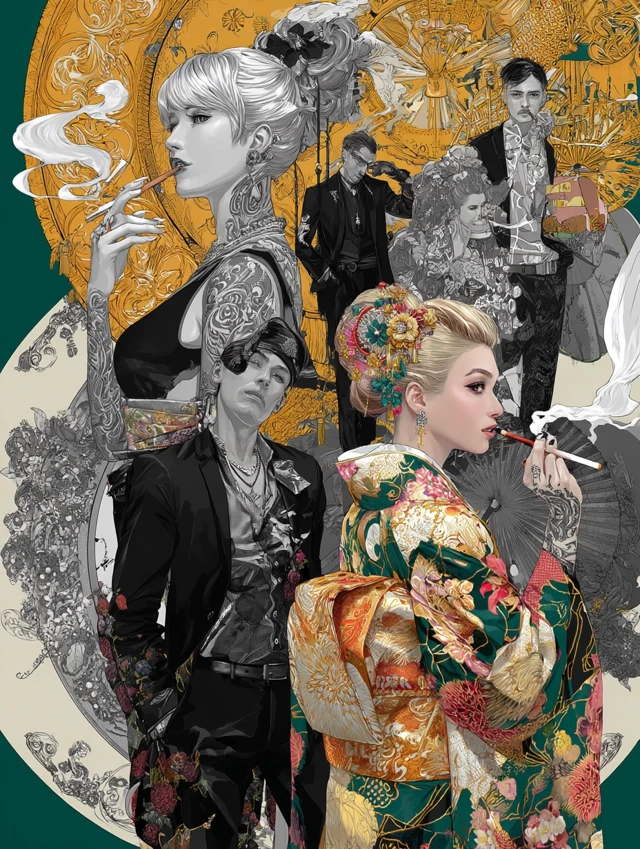 Japanese Mafia Geisha Modern Art