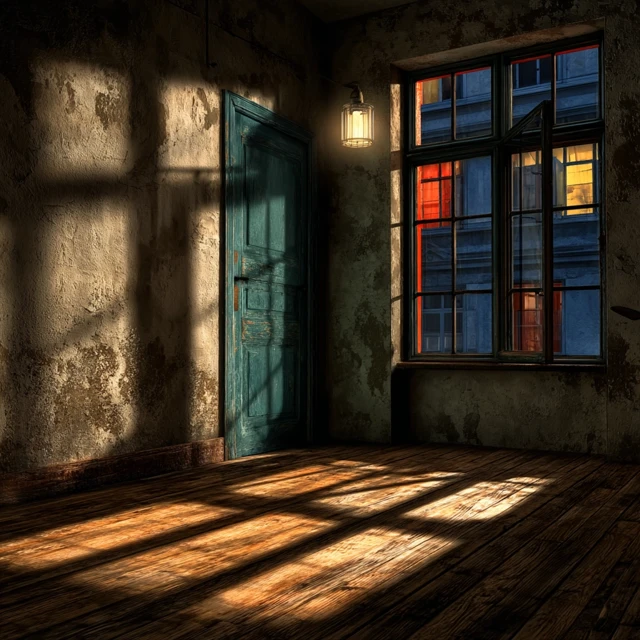 Empty French Apartment Late Afternoon Light